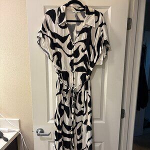 H&M Black and White Maxi Dress, XL